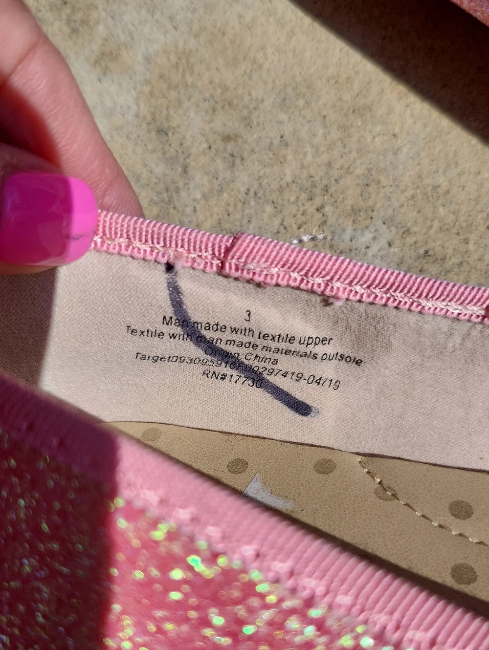 Cat And Jack Pink Sparkle Ballet Flats Size 3